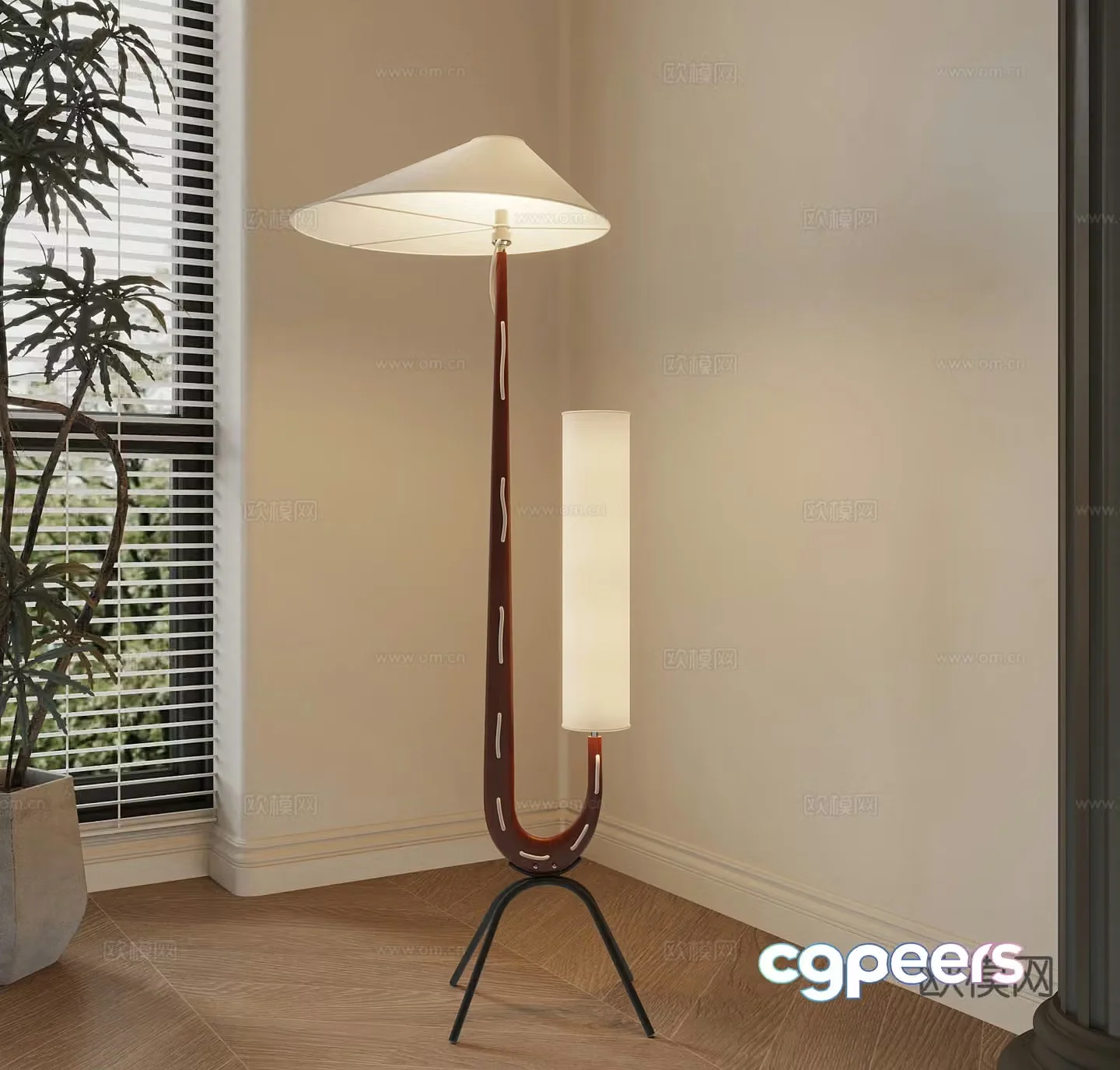 New Chinese floor lamp decorative lamp 3d model