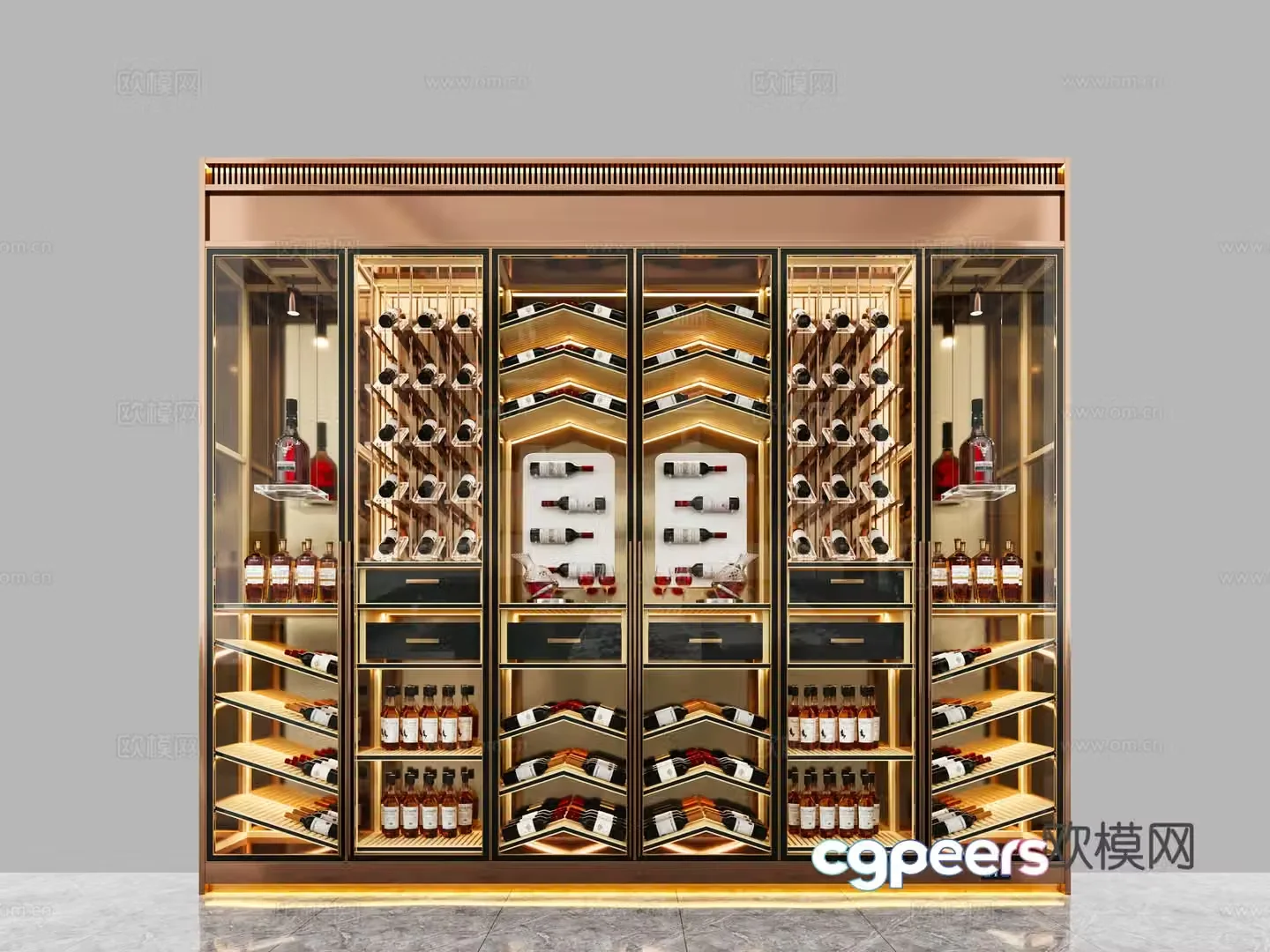 Wine cabinet constant temperature wine cabinet customized wine cabinet red wine cabinet side cabinet wine red wine 3D model