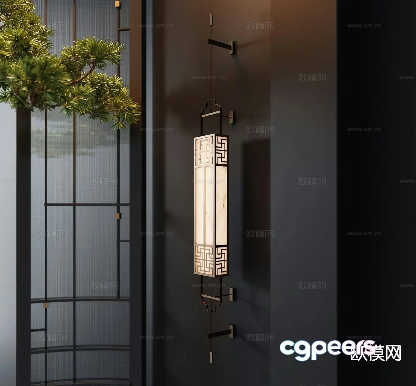 New Chinese style wall lamp 3d model