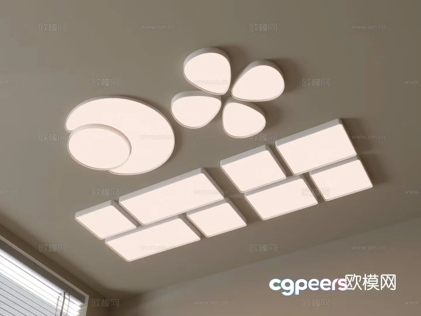 Geometric ceiling lamp bedroom lamp 3d model