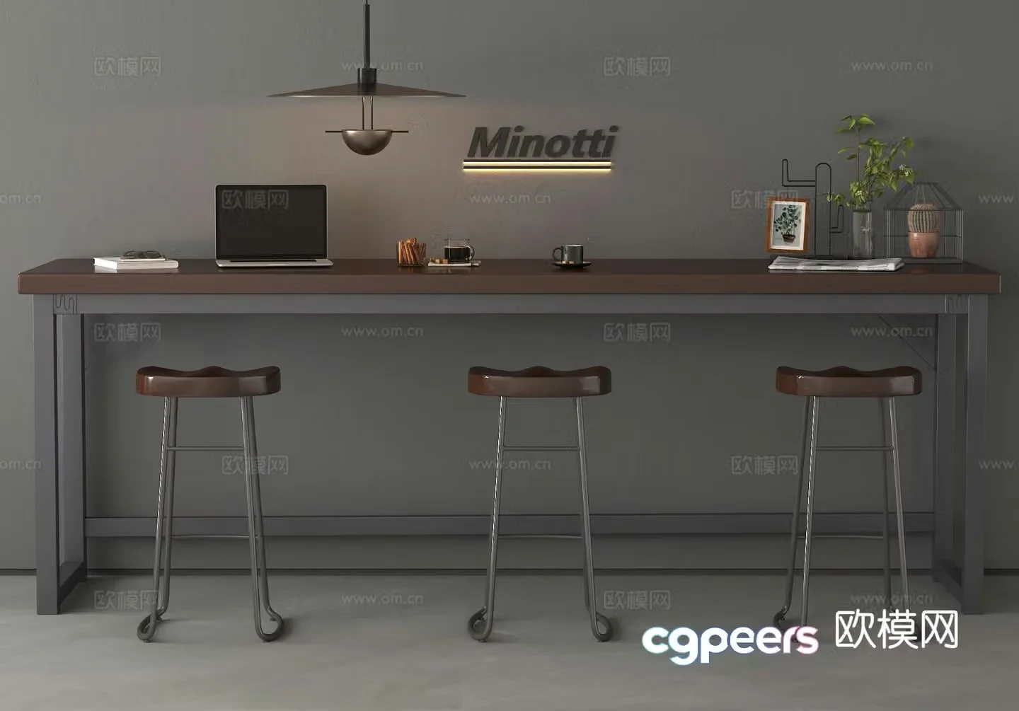Italian bar bar chair 3d model