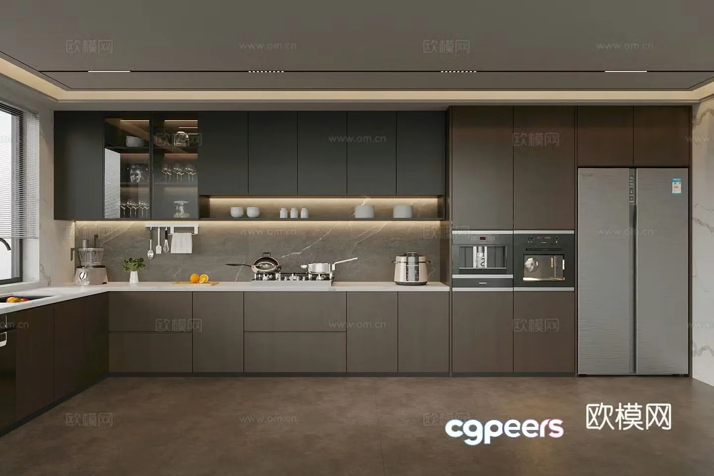 Kitchen Italian kitchen supplies kitchen utensils refrigerator 3d model