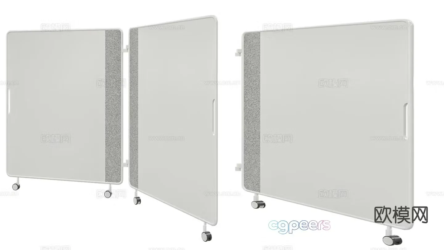 Mobile drawing board office whiteboard 3d model
