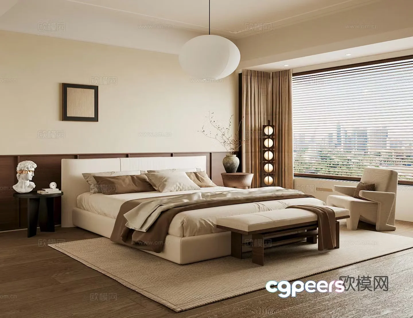 Wasabi Middle Ages Home Bedroom Wasabi Wind Bedroom Secondary Bedroom Master Bedroom Bathroom Window Bedroom 3D Model