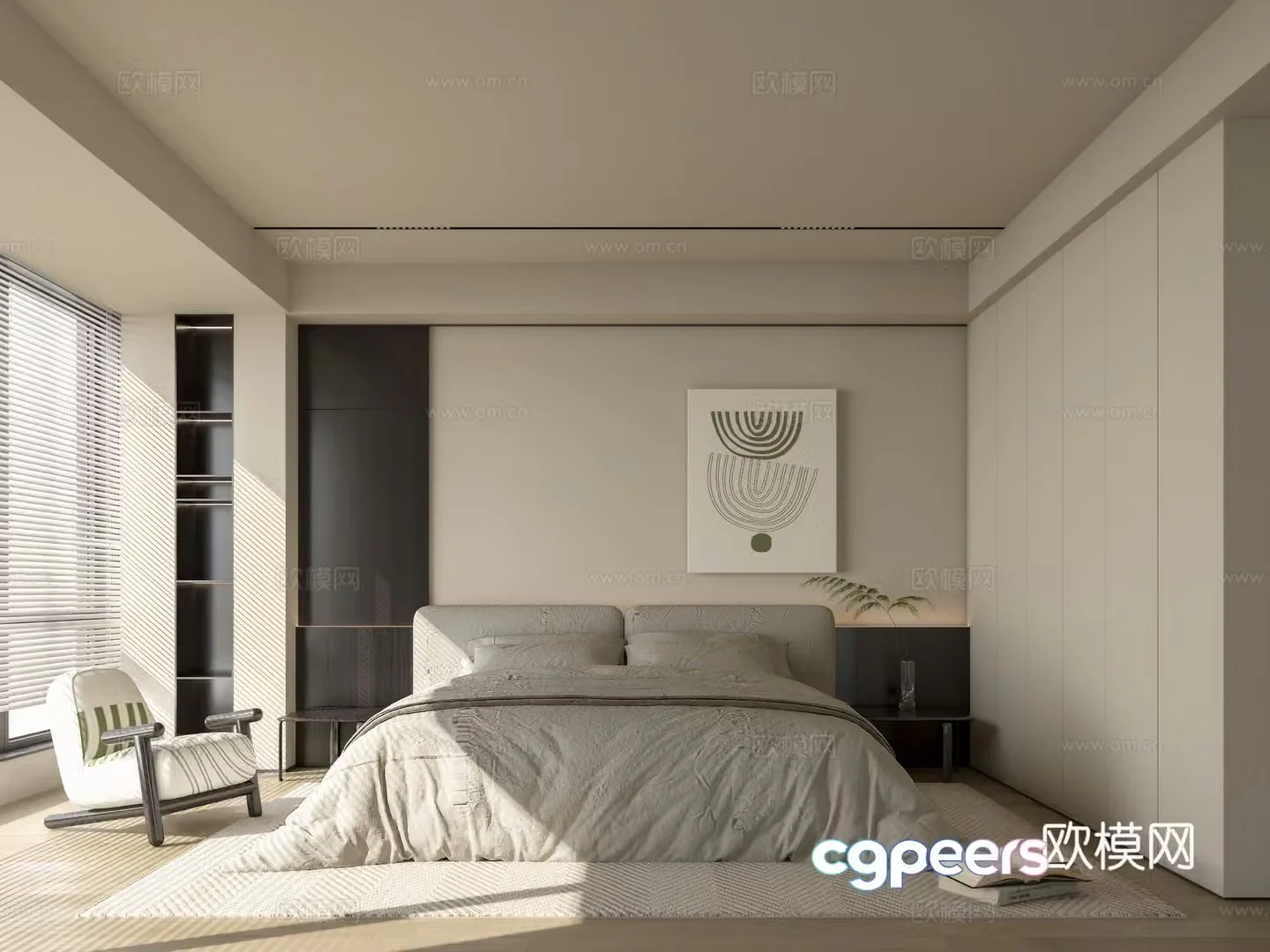 Modern elderly room bedroom 3d model