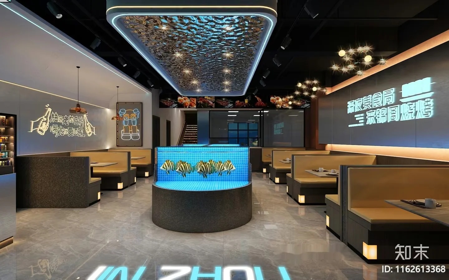 Modern Asian Restaurant 3D Model – 12457 – VRAY Render
