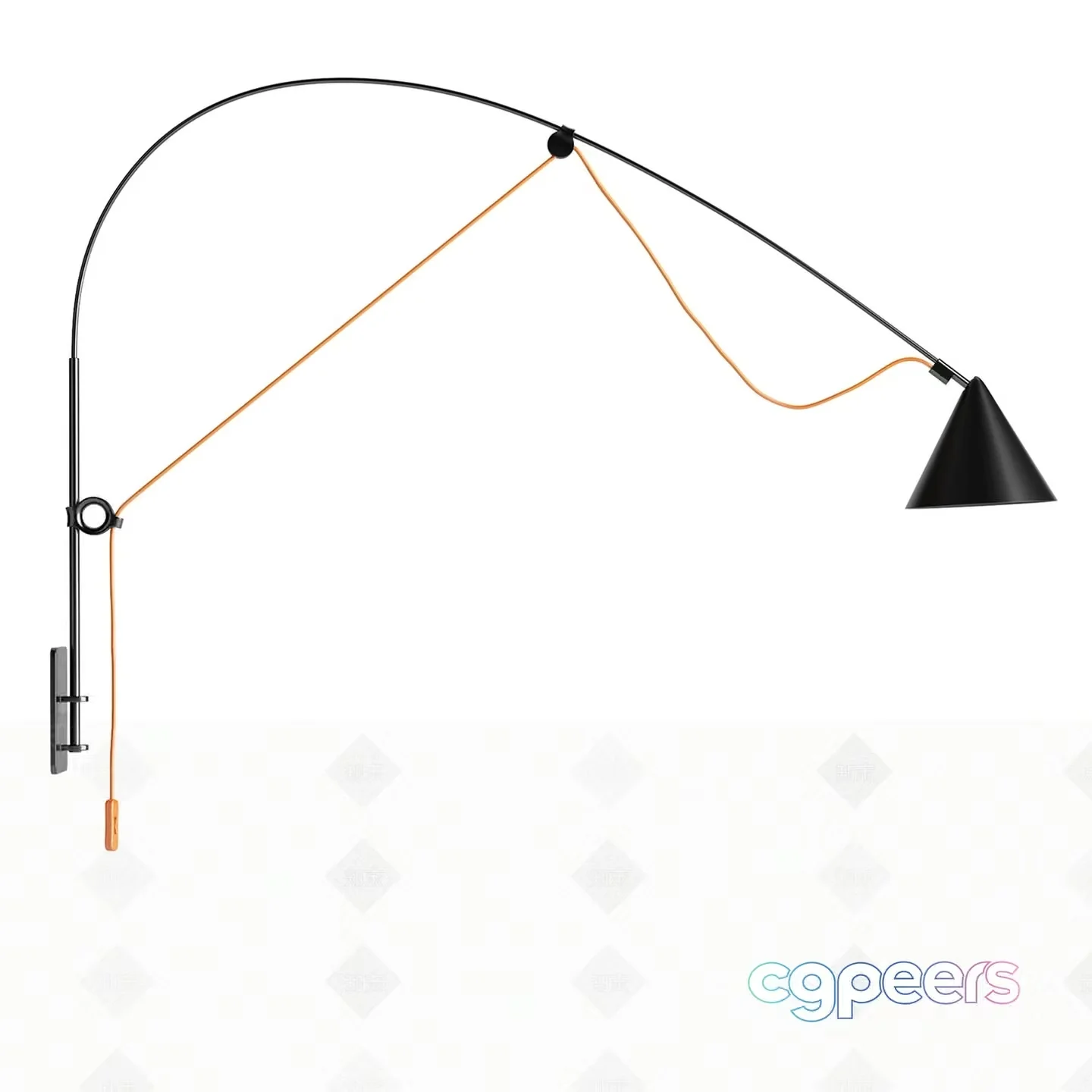 Gold Light Fixture 3D Model – 163 – VRAY Render