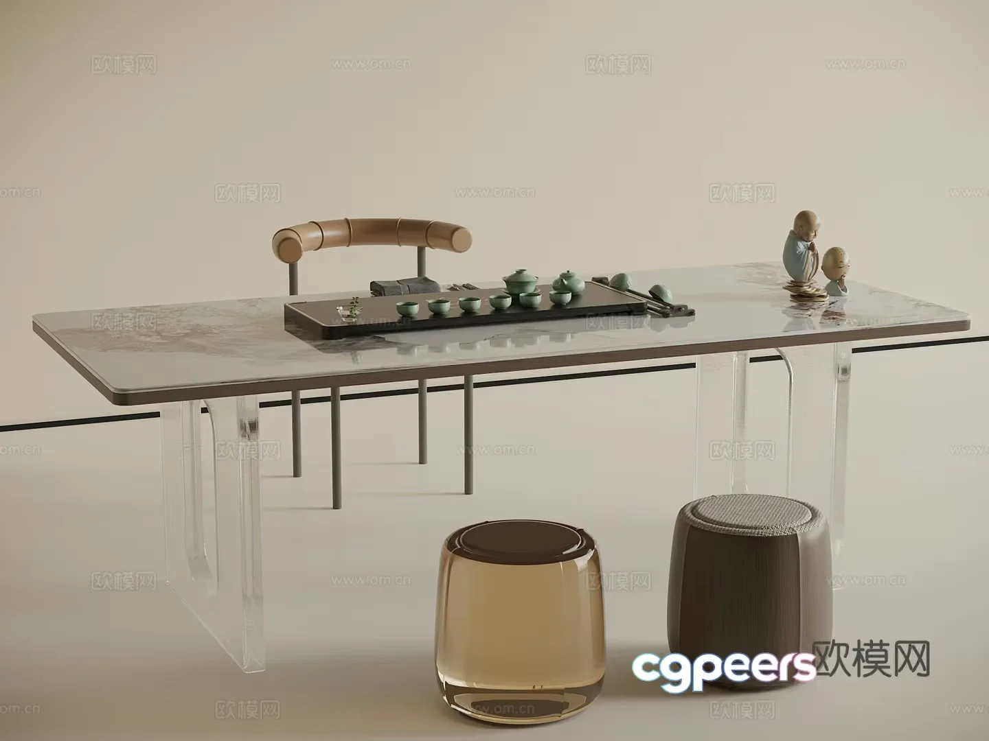 Modern Minimalist Desk Setup 3D Model – 15437 – VRAY Render