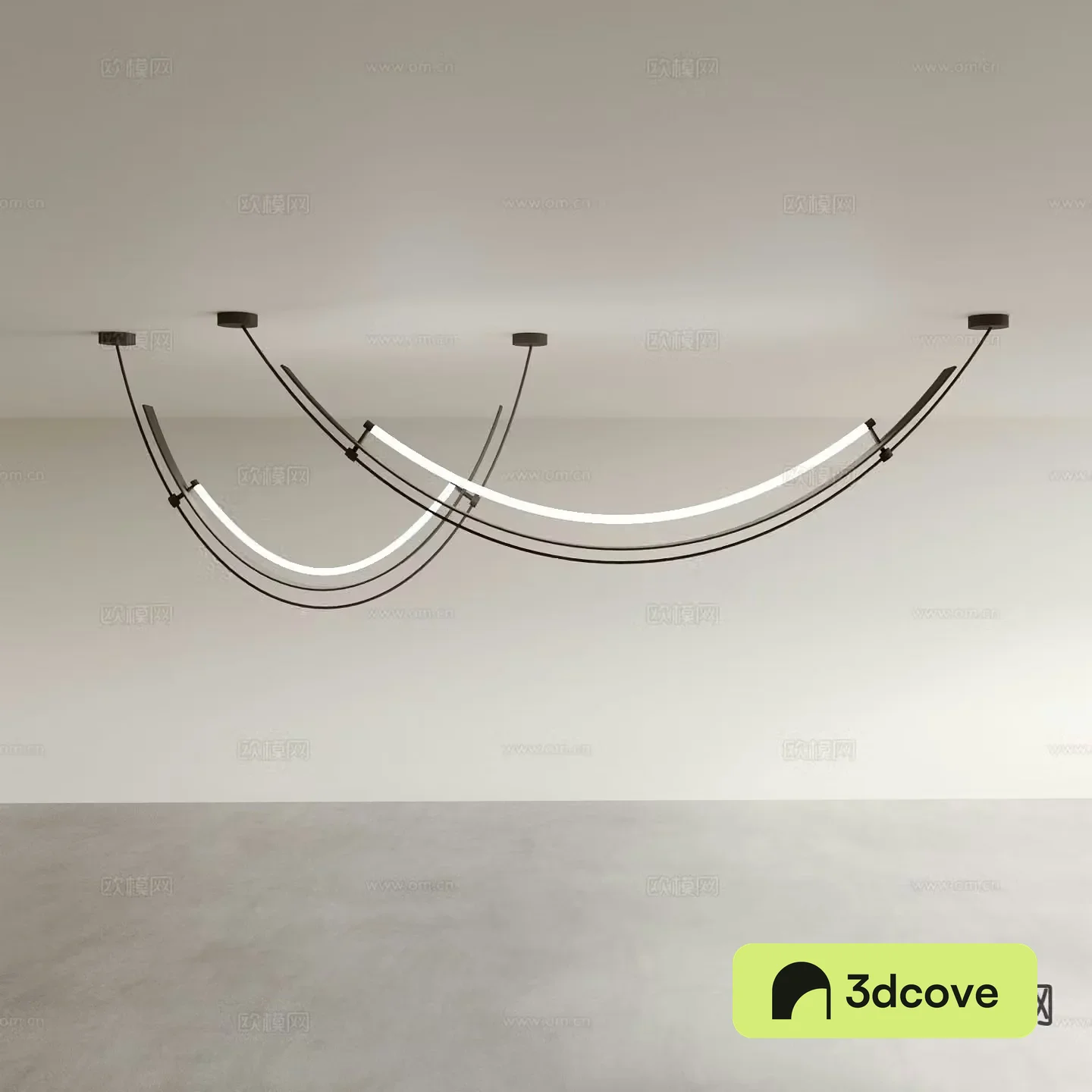 curve chandelier strip chandelier