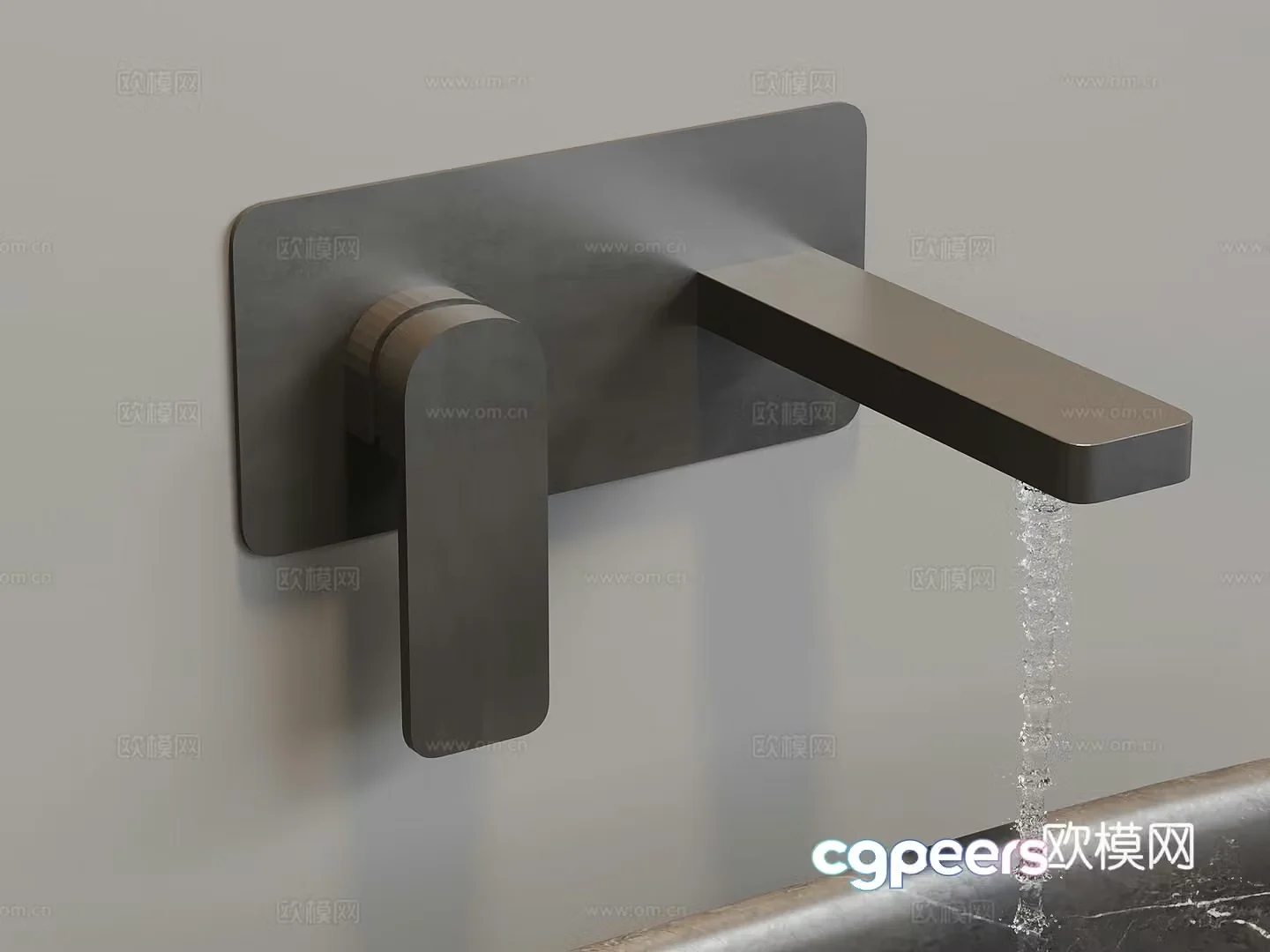 Modern wall drain faucet 3d model