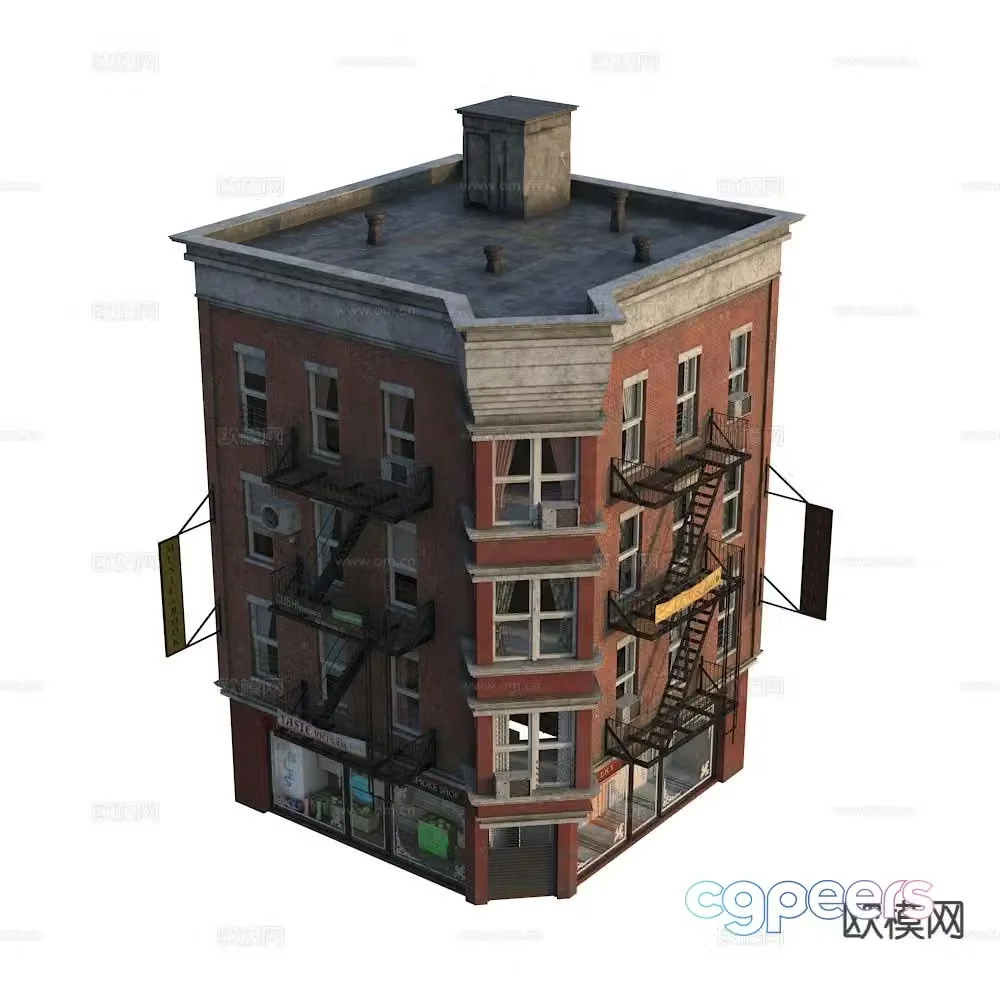 American residential building Western architecture single building New York building building 3d model
