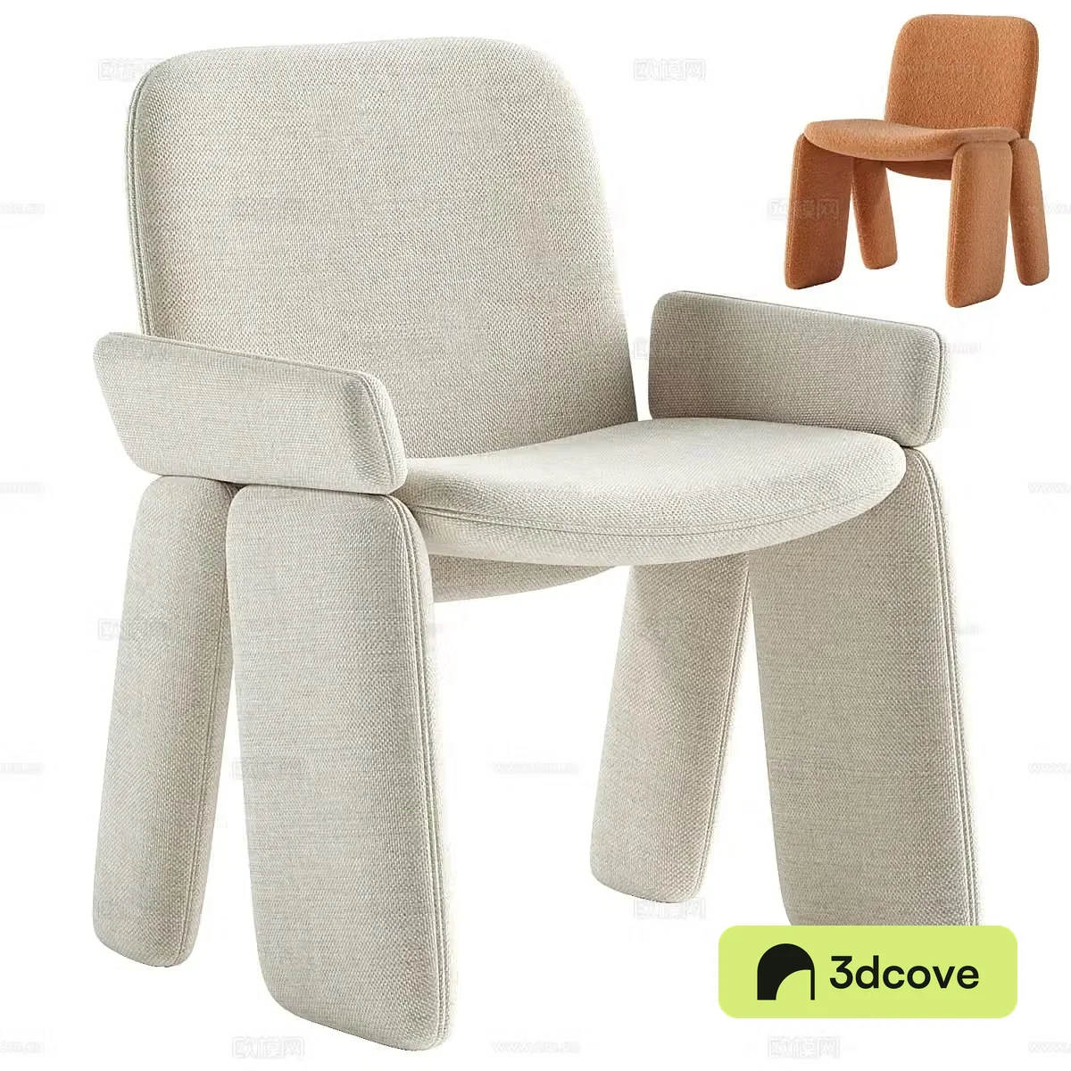 Modern cream style lounge chair