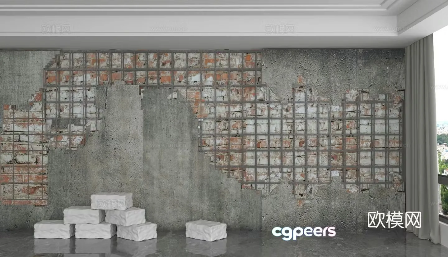 Modern background wall 3d model