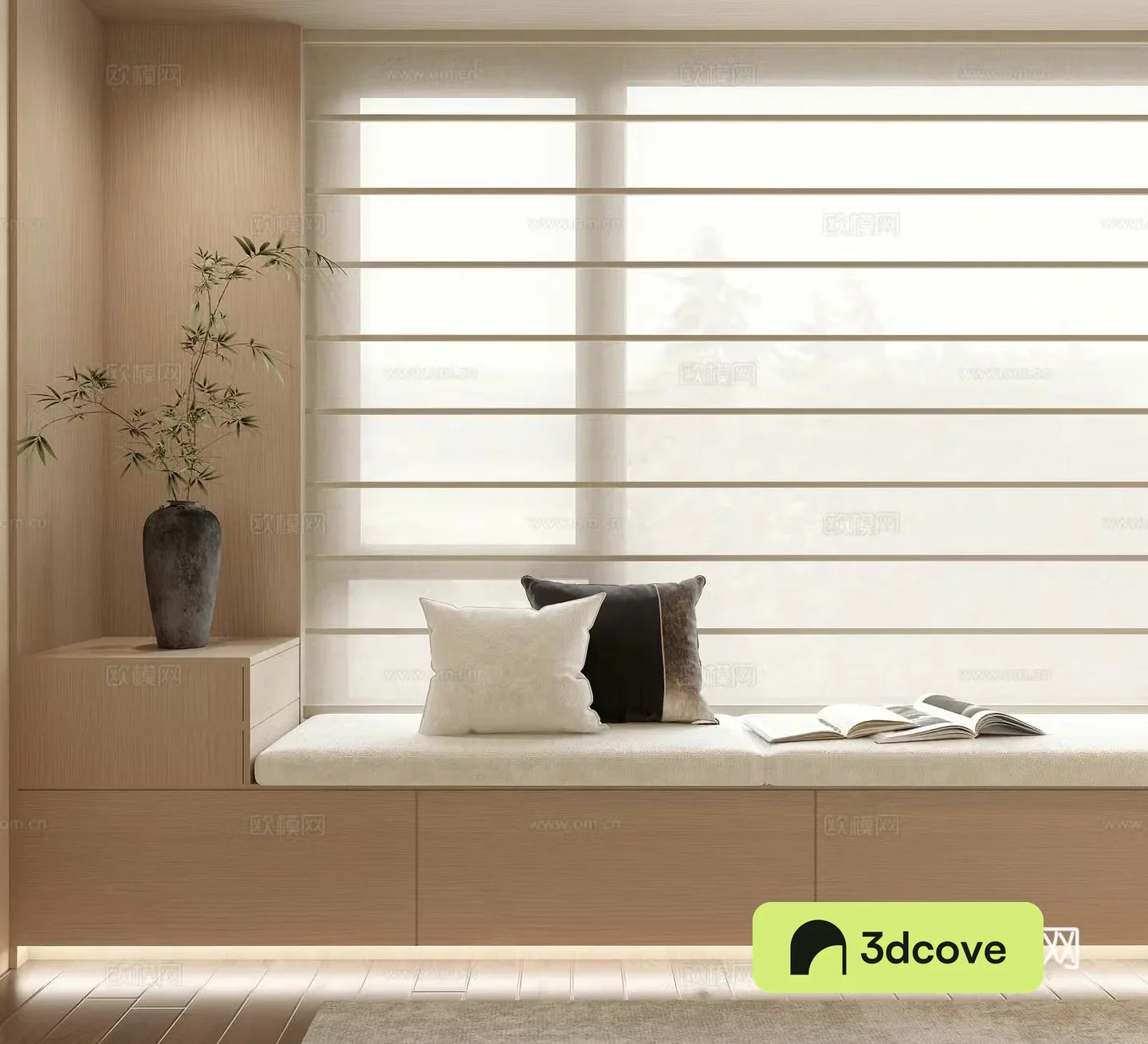 Modern curtains venetian blinds bay windows