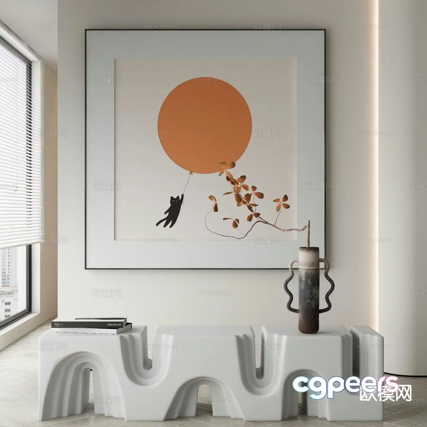Modern decorative painting cartoon painting children’s hanging painting 3D model