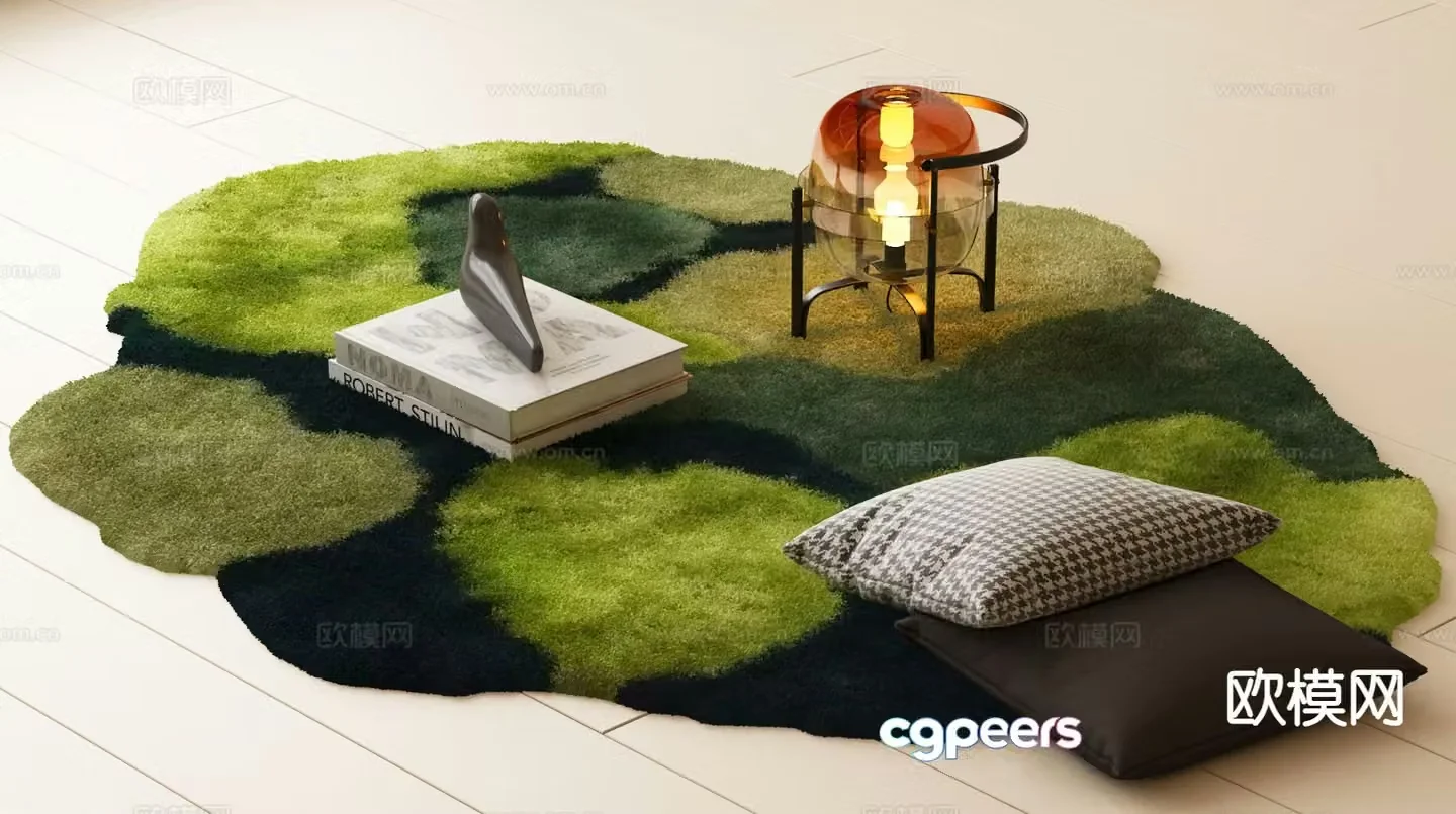 Modern carpet special shaped carpet plush carpet 3d model
