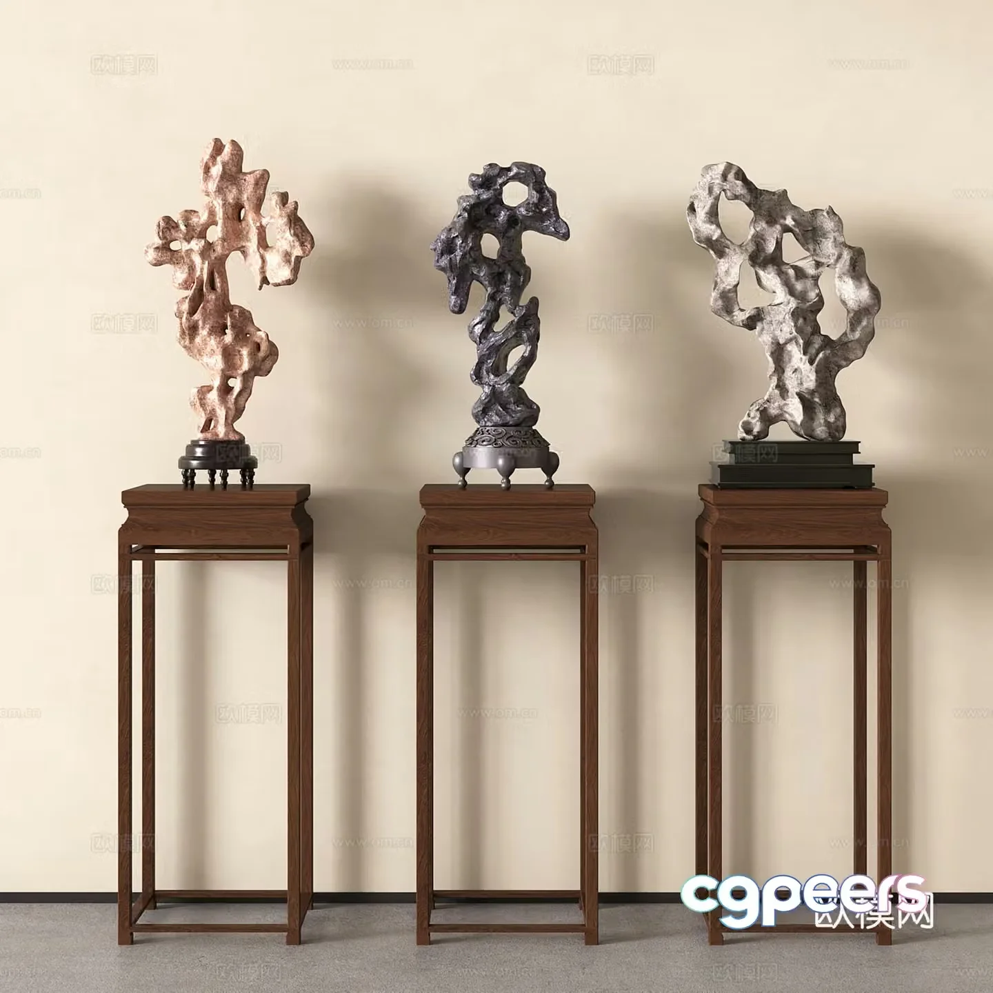 New Chinese sculptures jewelry ornaments coral stone Taihu stone stone 3d model