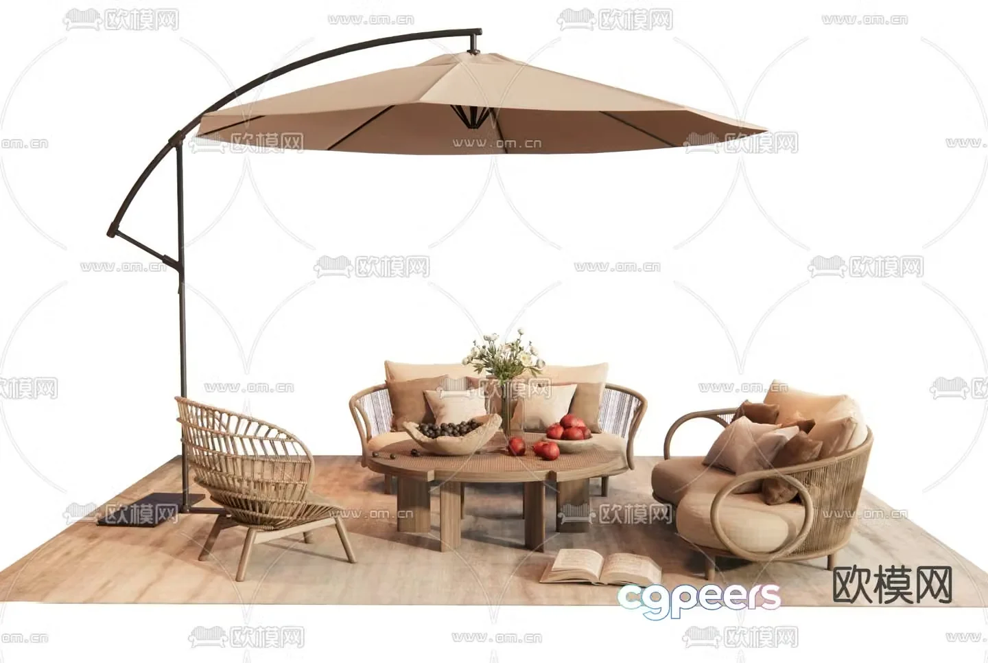 Outdoor sofa modular sofa 3d model