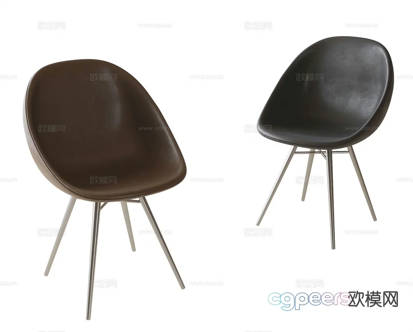 Modern chair single chair dining chair 3d model