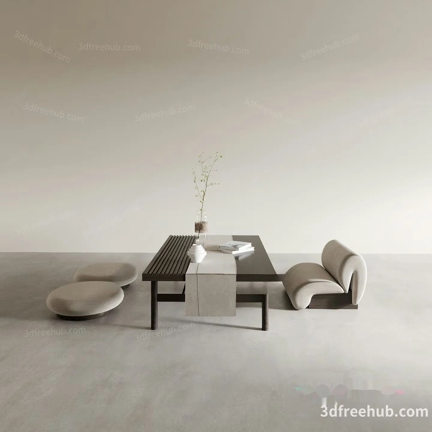 Modern Minimalist Living Room 3D Model – 20570 – VRAY Render