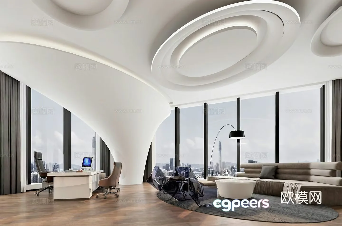Modern chairman’s office manager’s office 3d model
