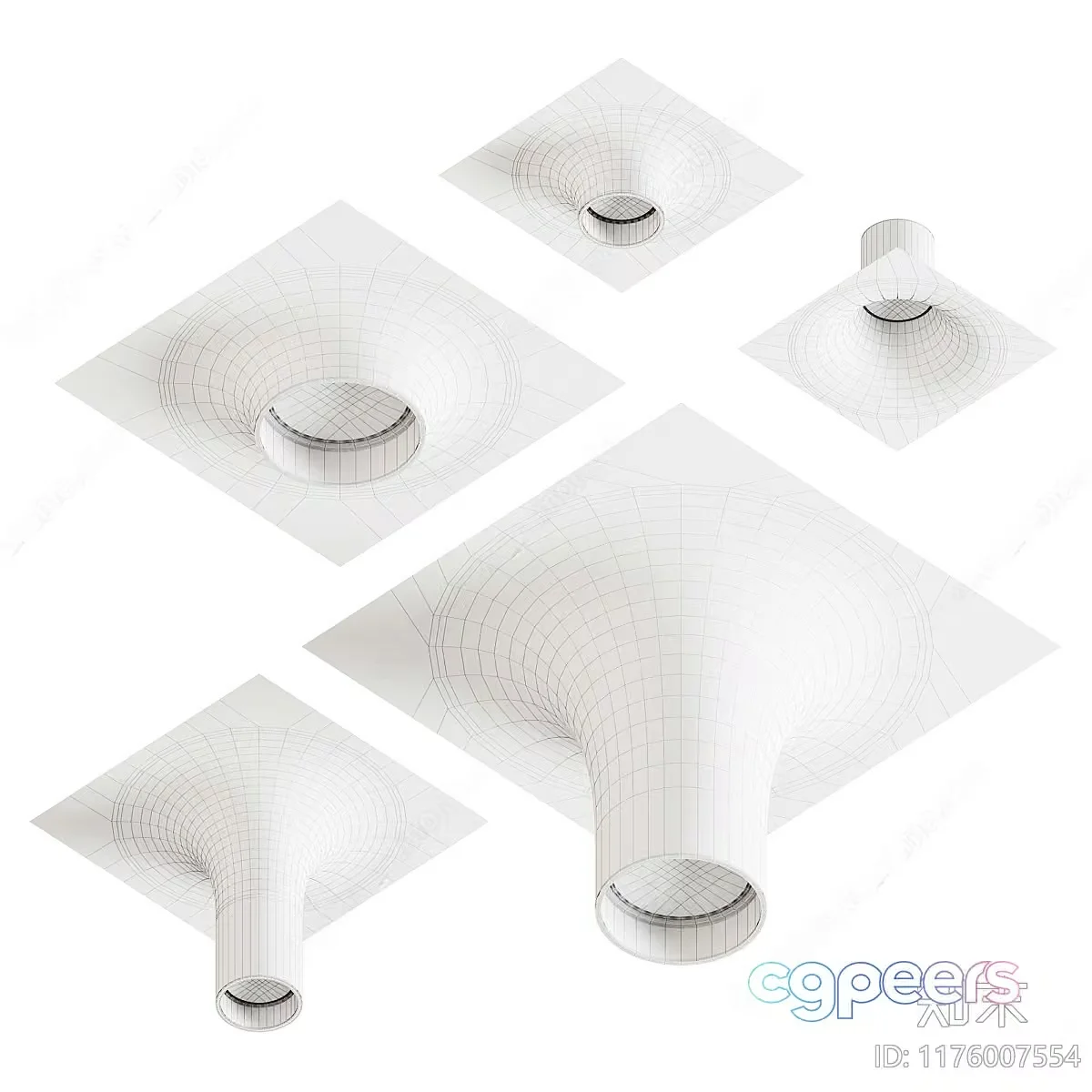 3D Line Art Of Various Shapes 3D Model – 1310 – VRAY Render