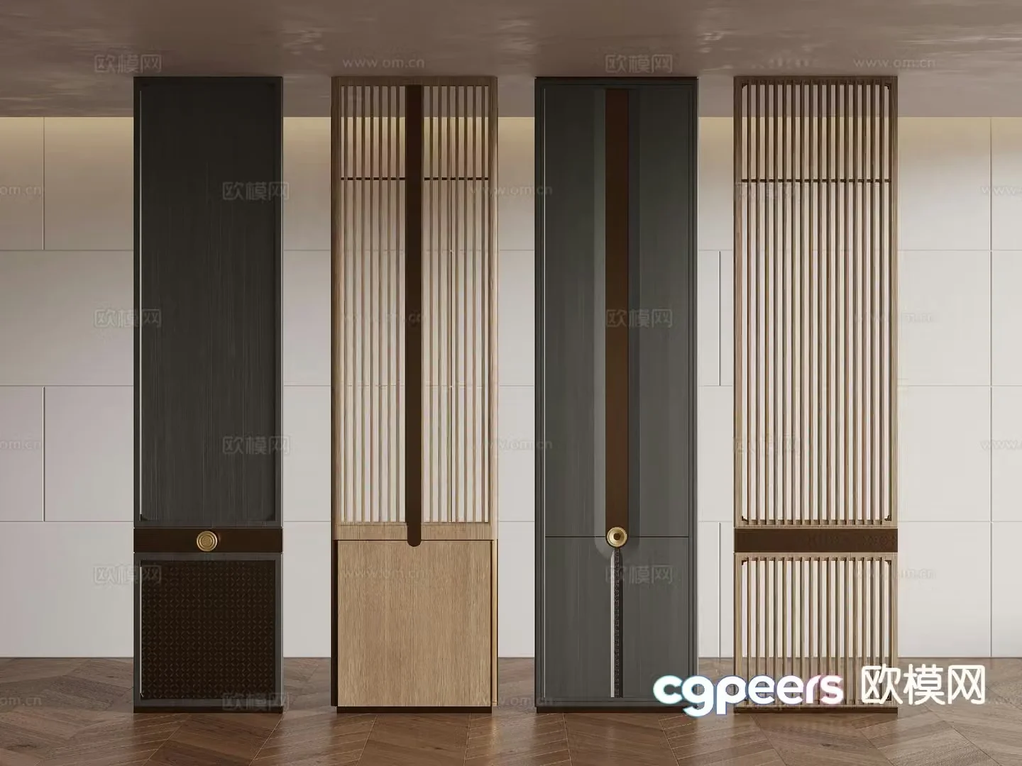 New Chinese-style screen partition 3D model
