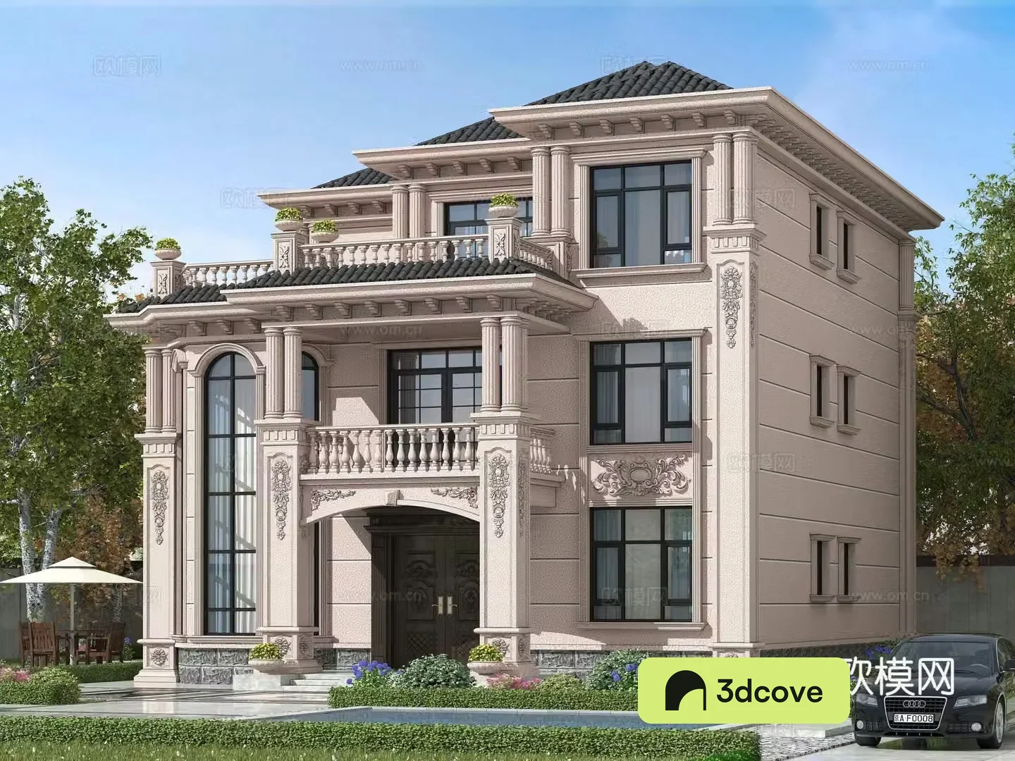 European style single-family villa appearance