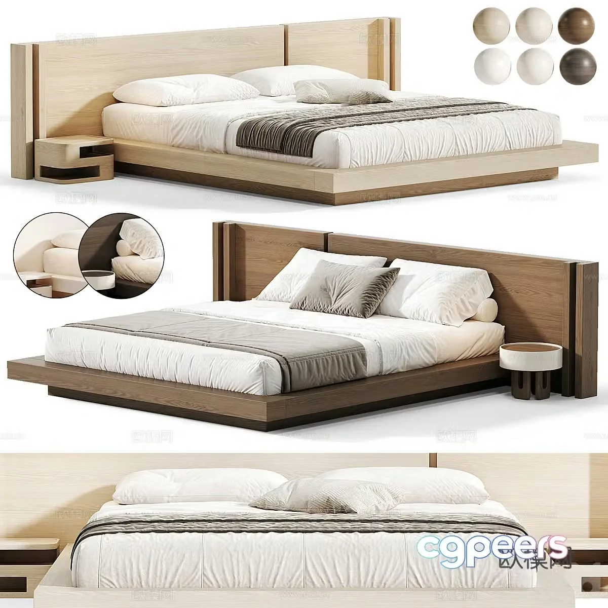 New Chinese Yamato double bed 3D model