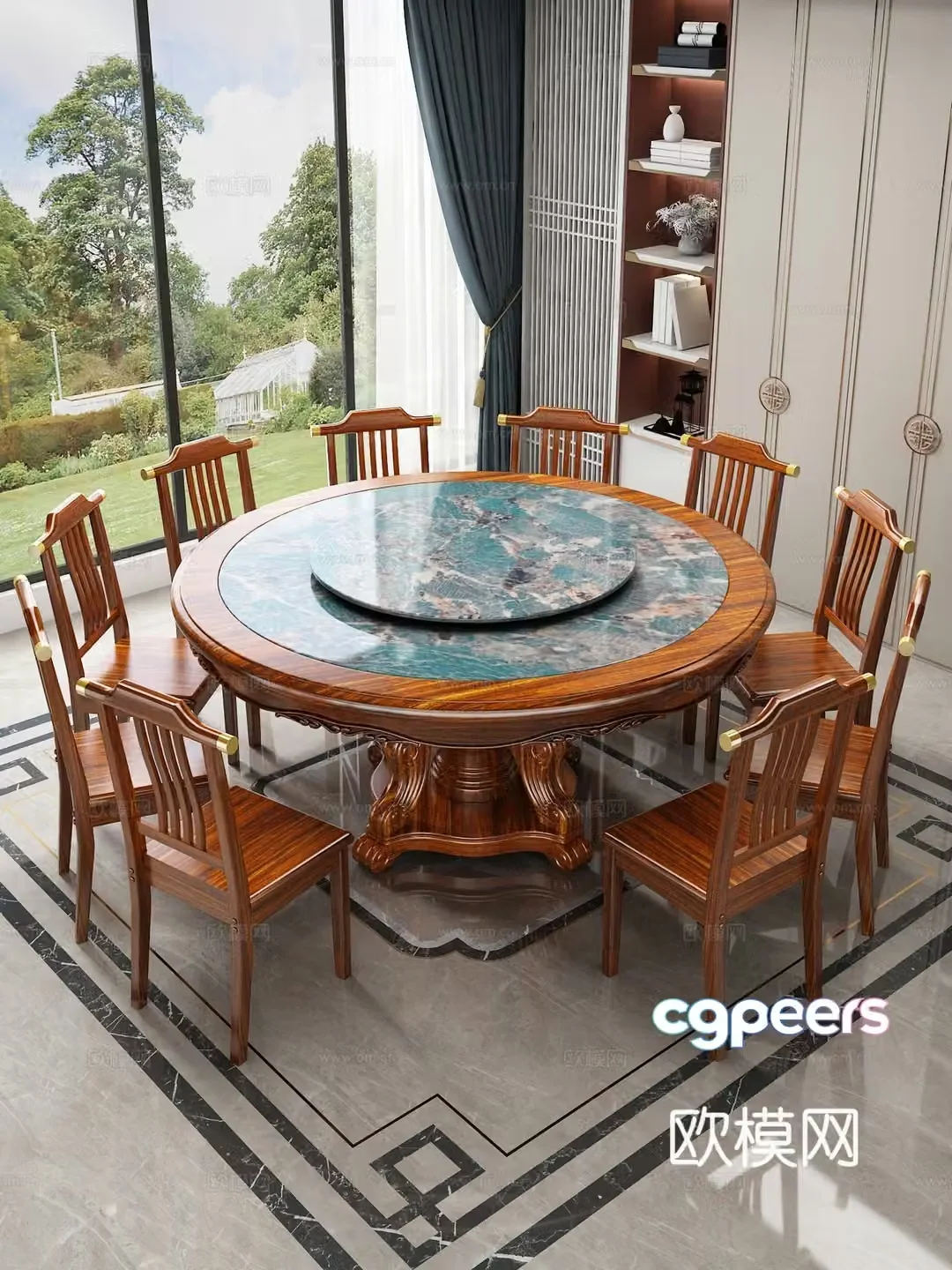 Dining table and chair 3d model