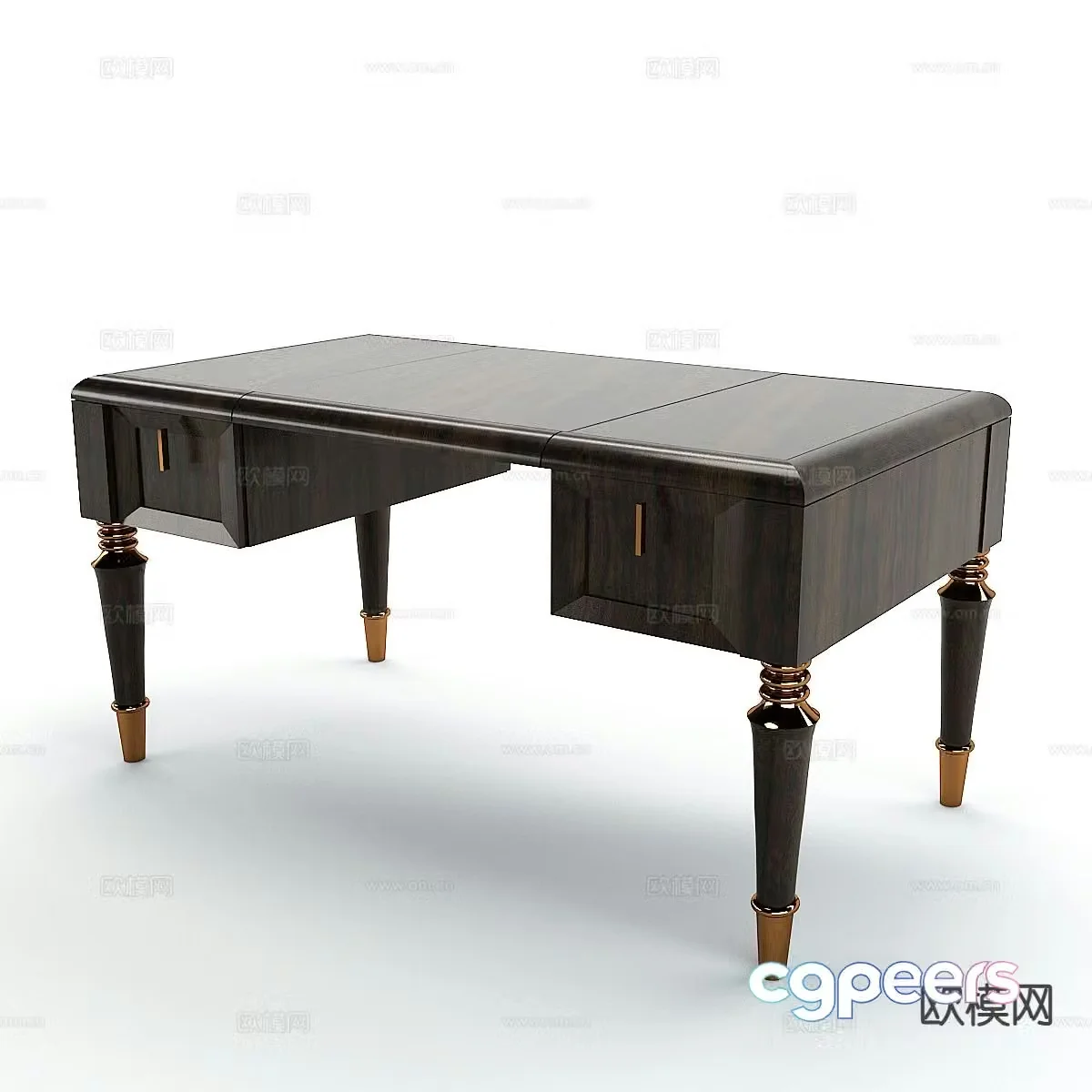 American desk writing desk 3d model