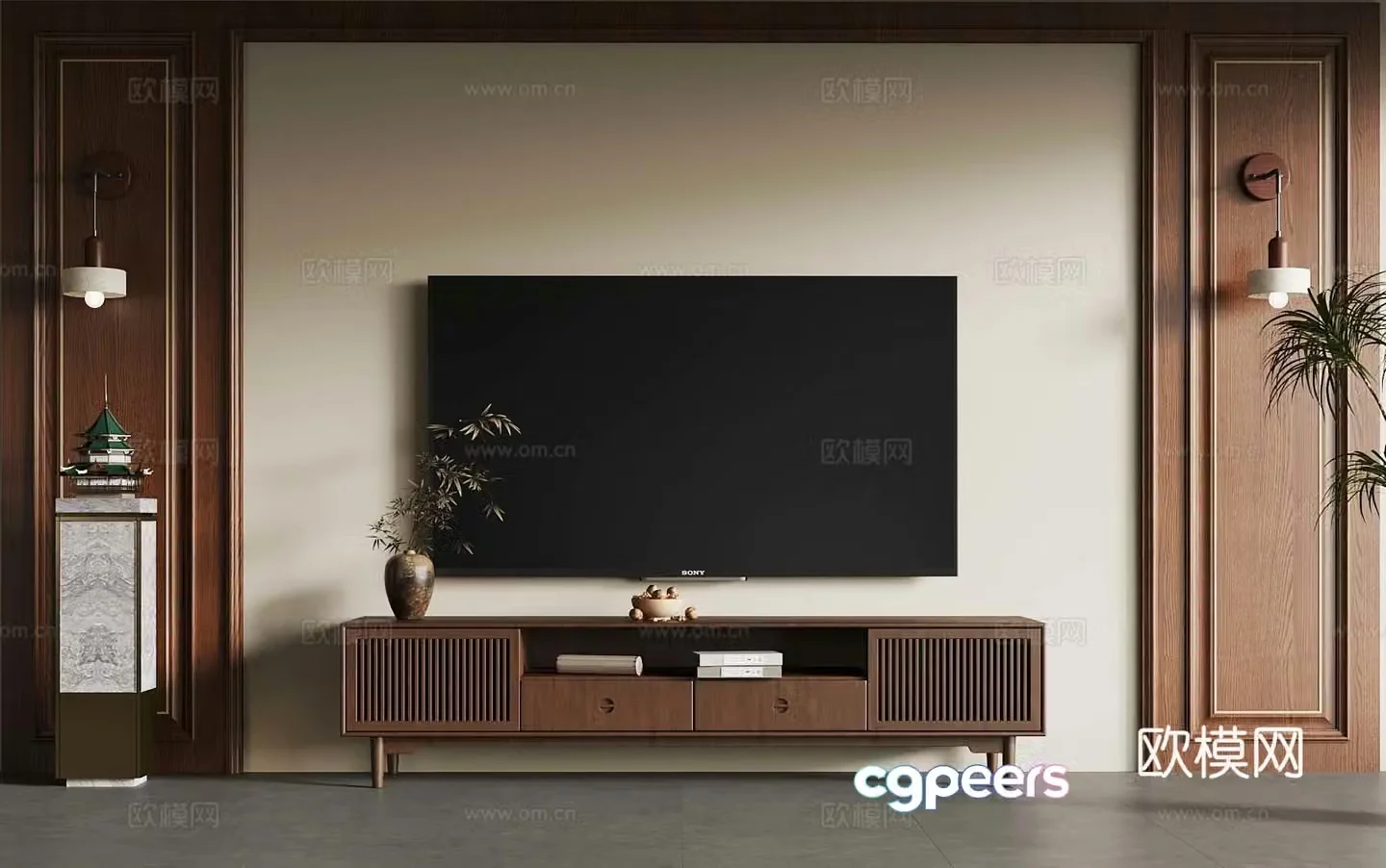 New Chinese TV cabinet 3D model