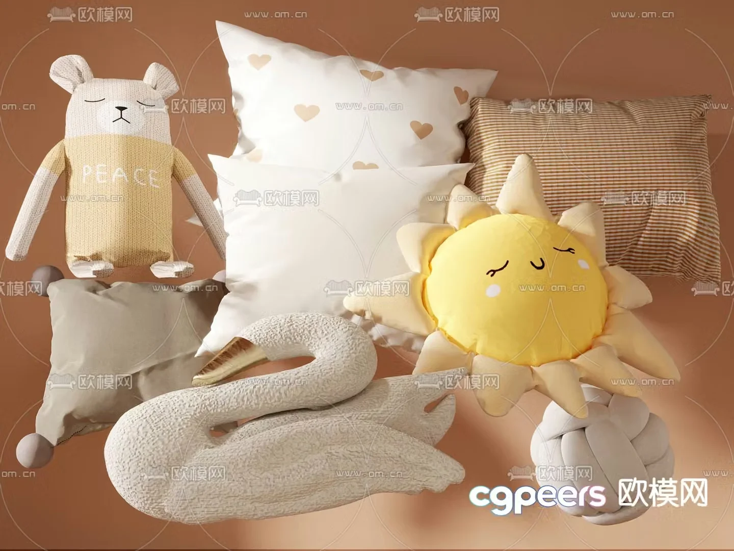 Modern children’s pillow 3d model