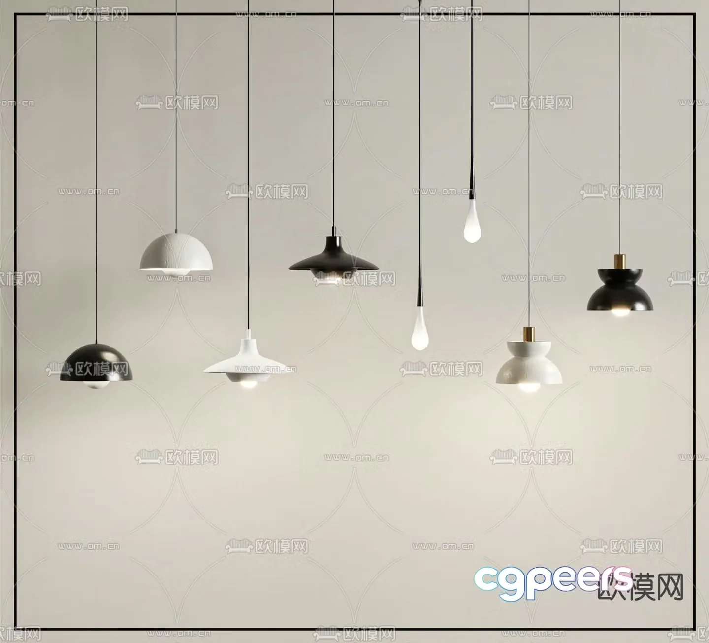 Wabi-sabi chandelier bedside small chandelier 3d model