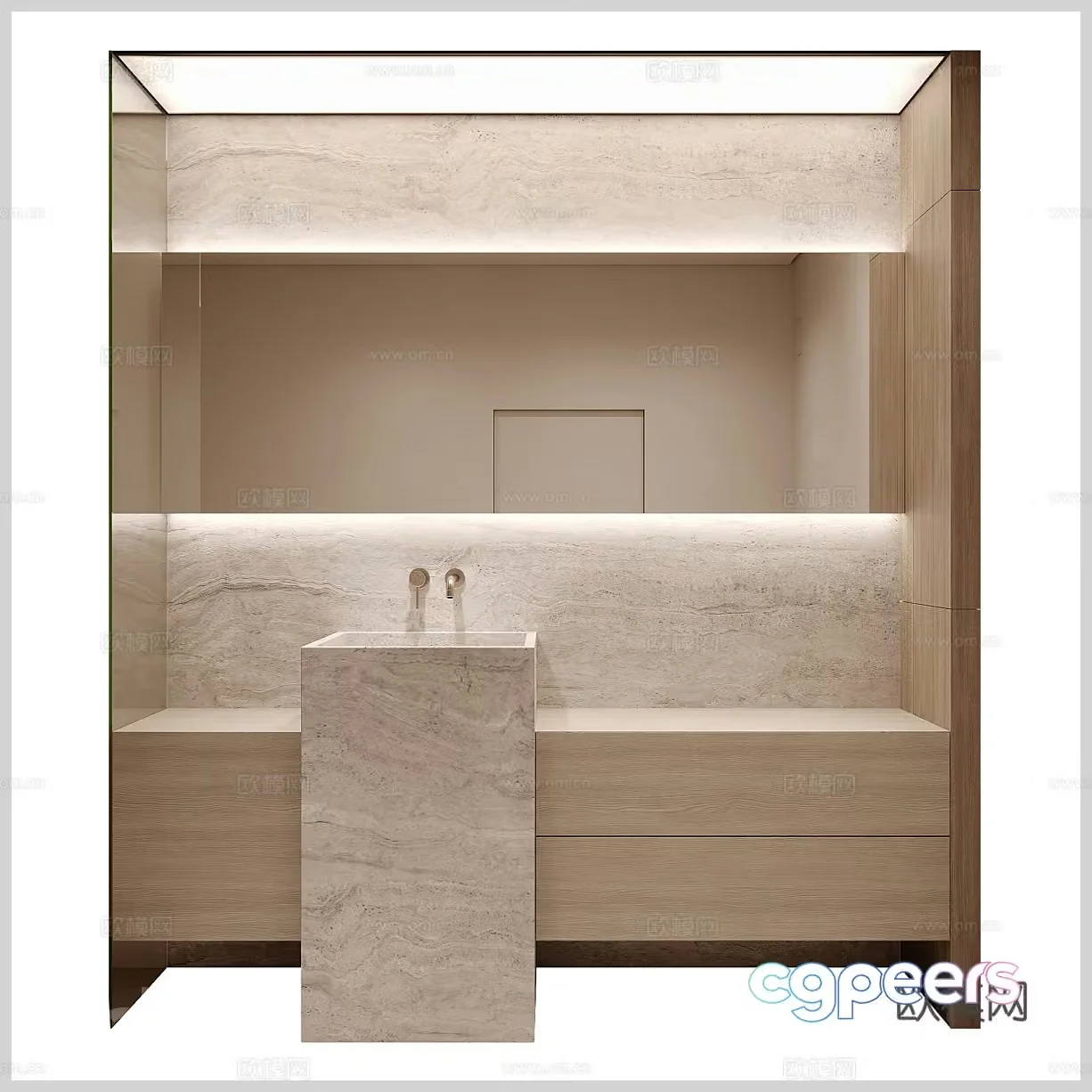 Middle-aged bathroom cabinet bathroom mirror public bathroom cabinet public bathroom cabinet public bathroom cabinet public toilet stone 3d model