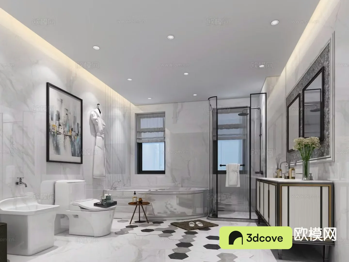 Modern villa bathroom toilet
