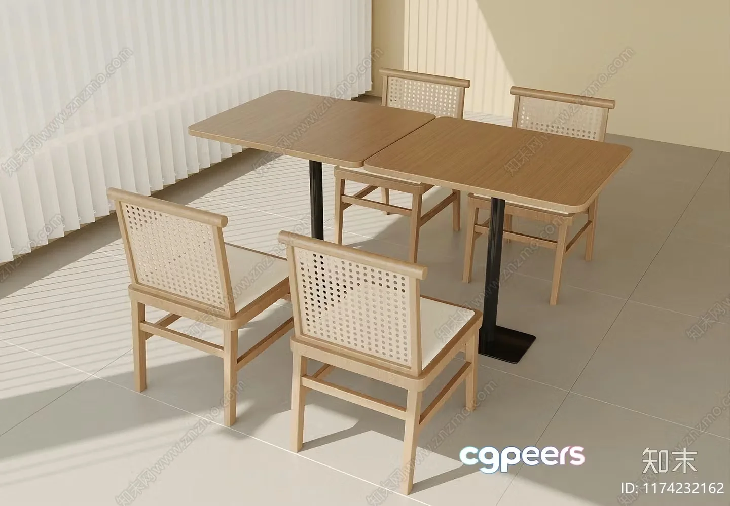 Wooden Dining Table 3D Model – 5901 – CORONA Render