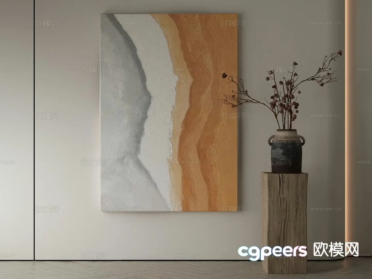 Modern decorative painting abstract painting 3d model