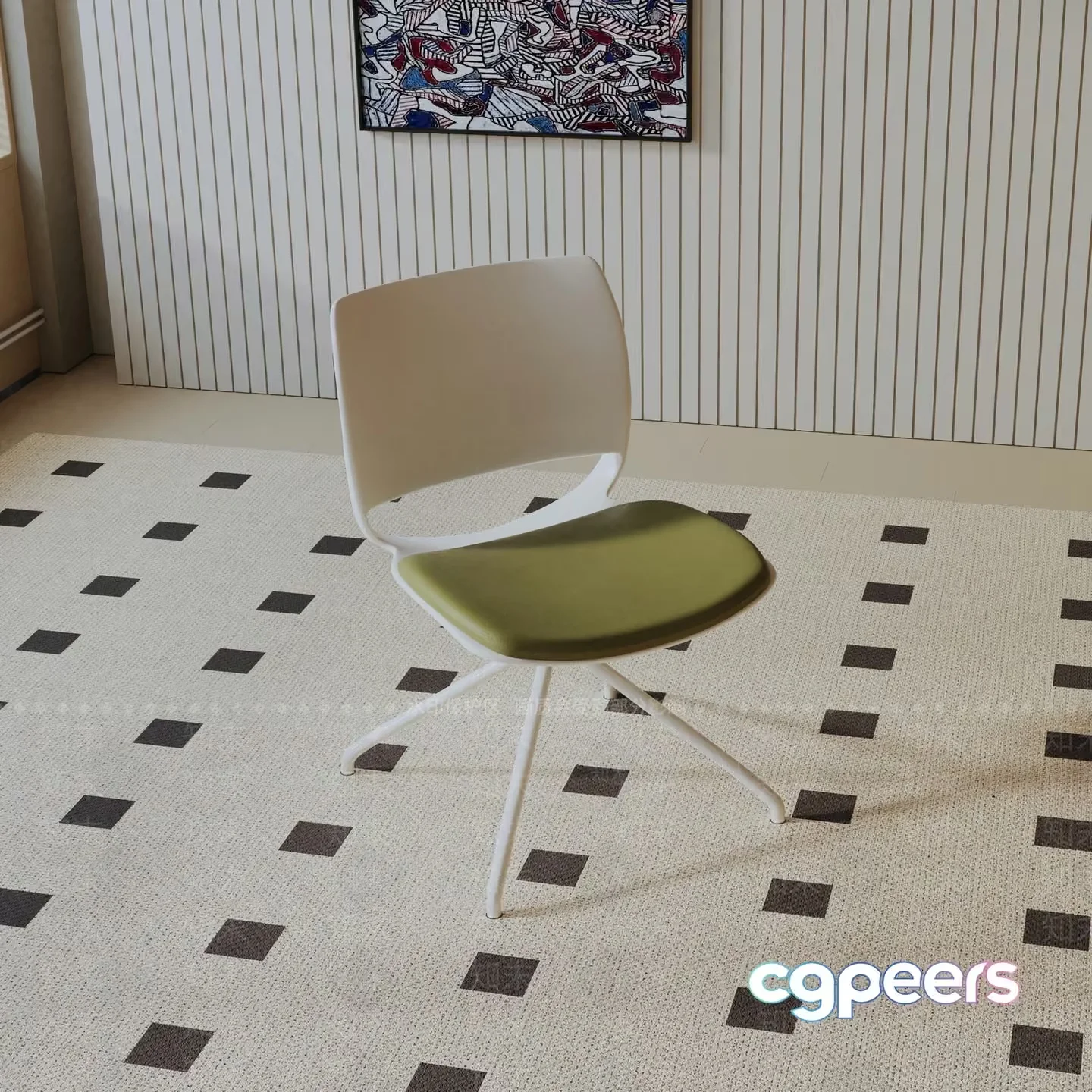 A Green Chair 3D Model – 19816 – VRAY Render