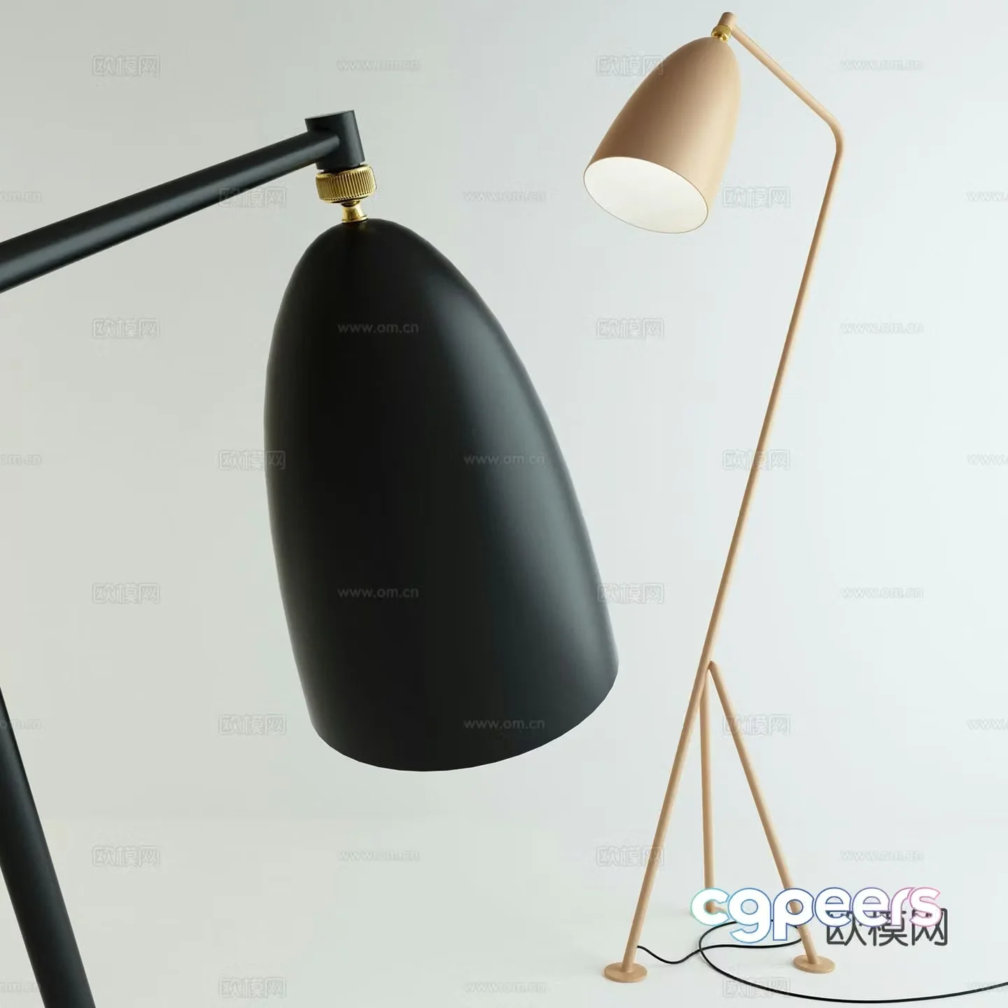 Gubi minimalist floor lamp 3d model