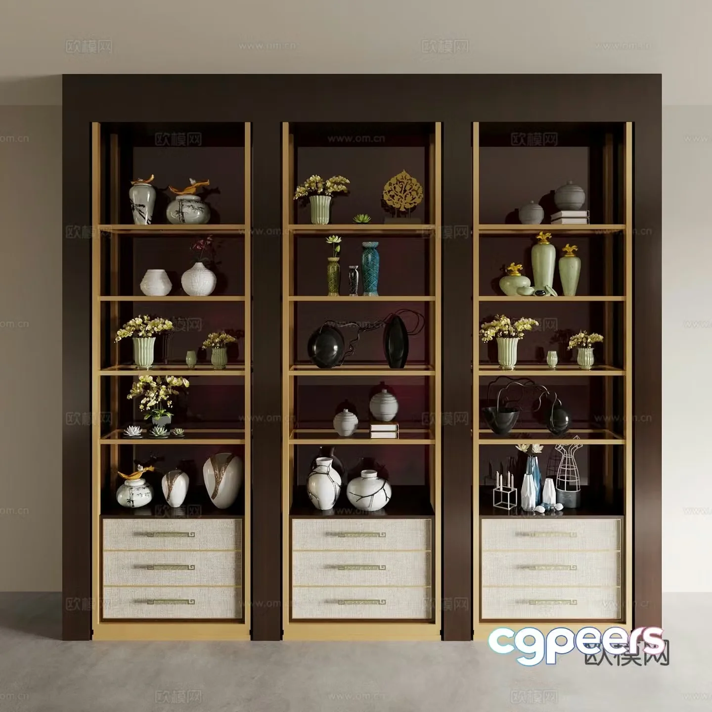 Tea cabinet bookcase display cabinet bookcase decoration cabinet bogus shelves storage cabinet wine cabinet side cabinet 3d model