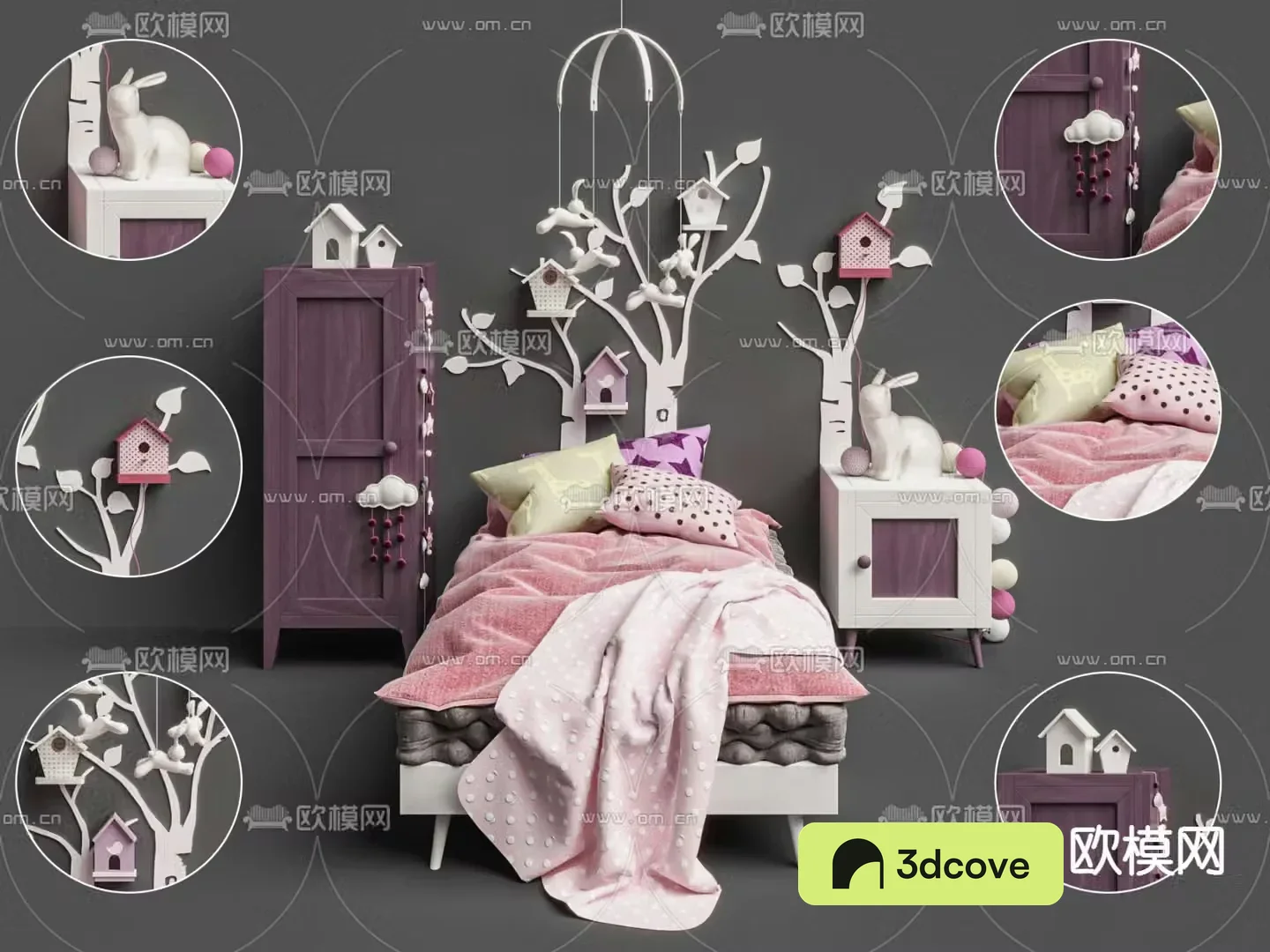 Modern fabric children’s bed