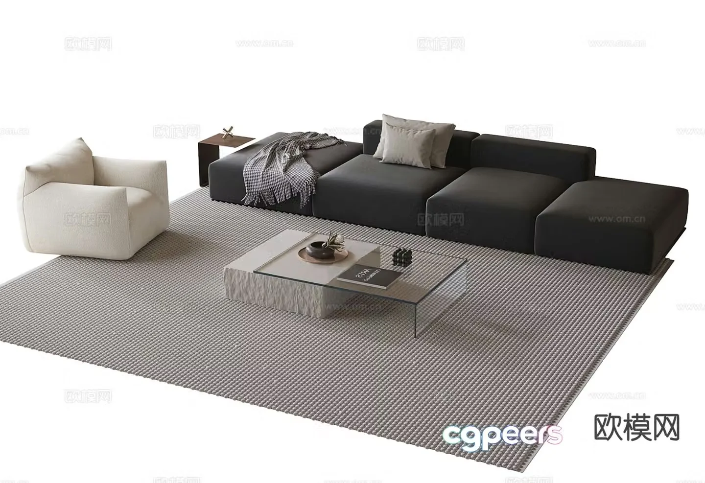 Modern sectional sofa 3d model