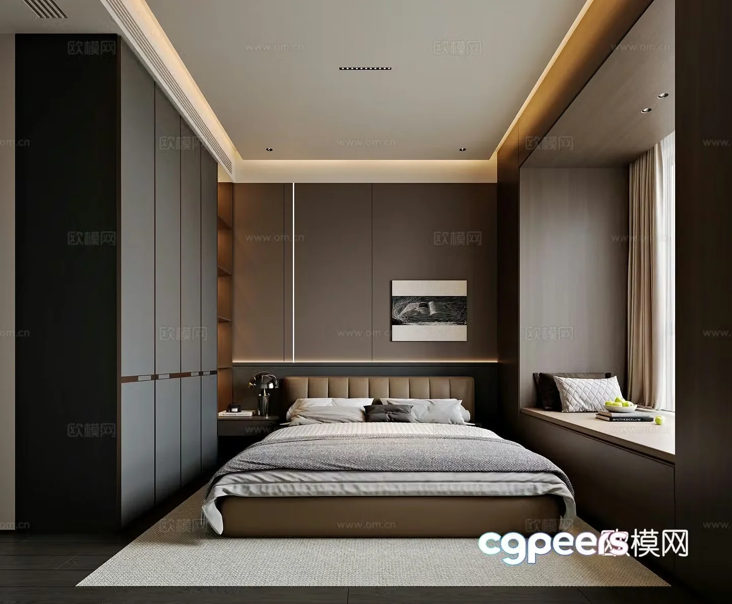 Modern style home bedroom 3d model