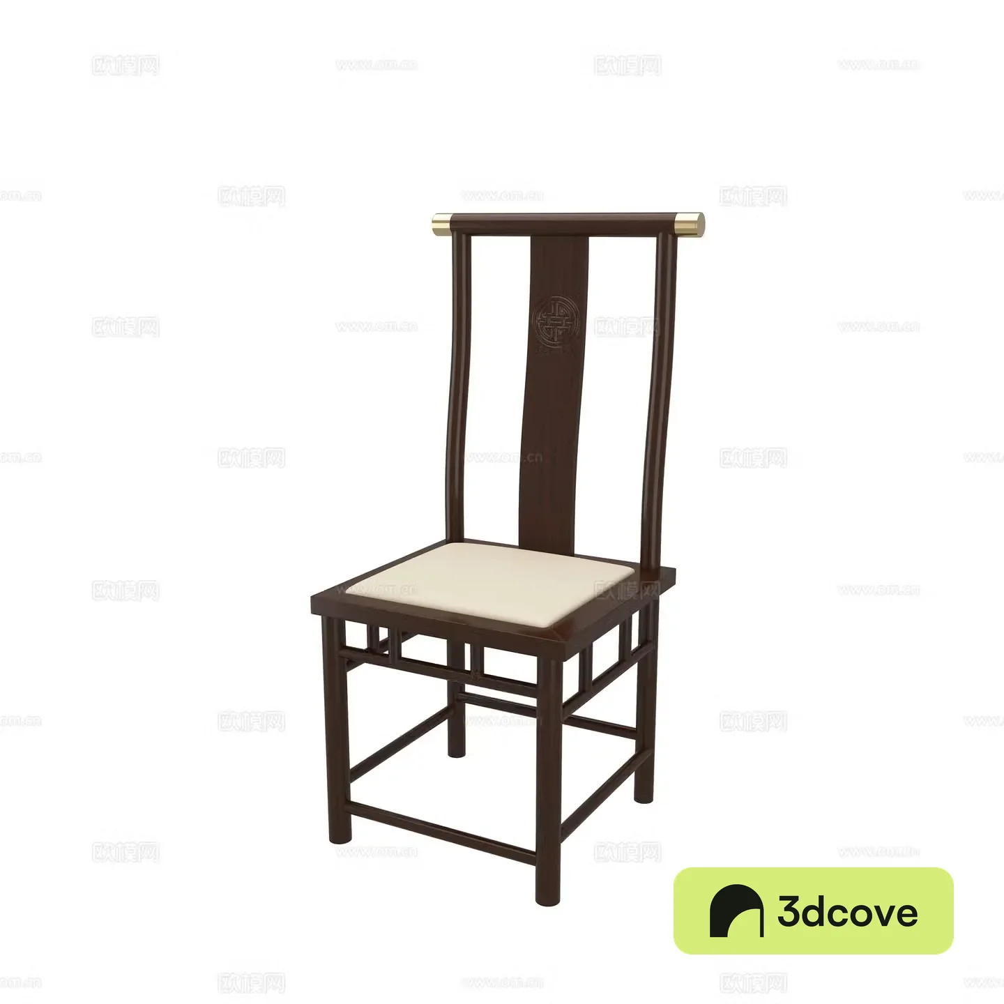 New Chinese dining chair single chair 3d model