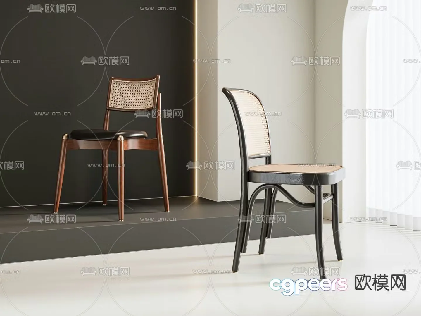 Medieval style single chair dining chair 3d model