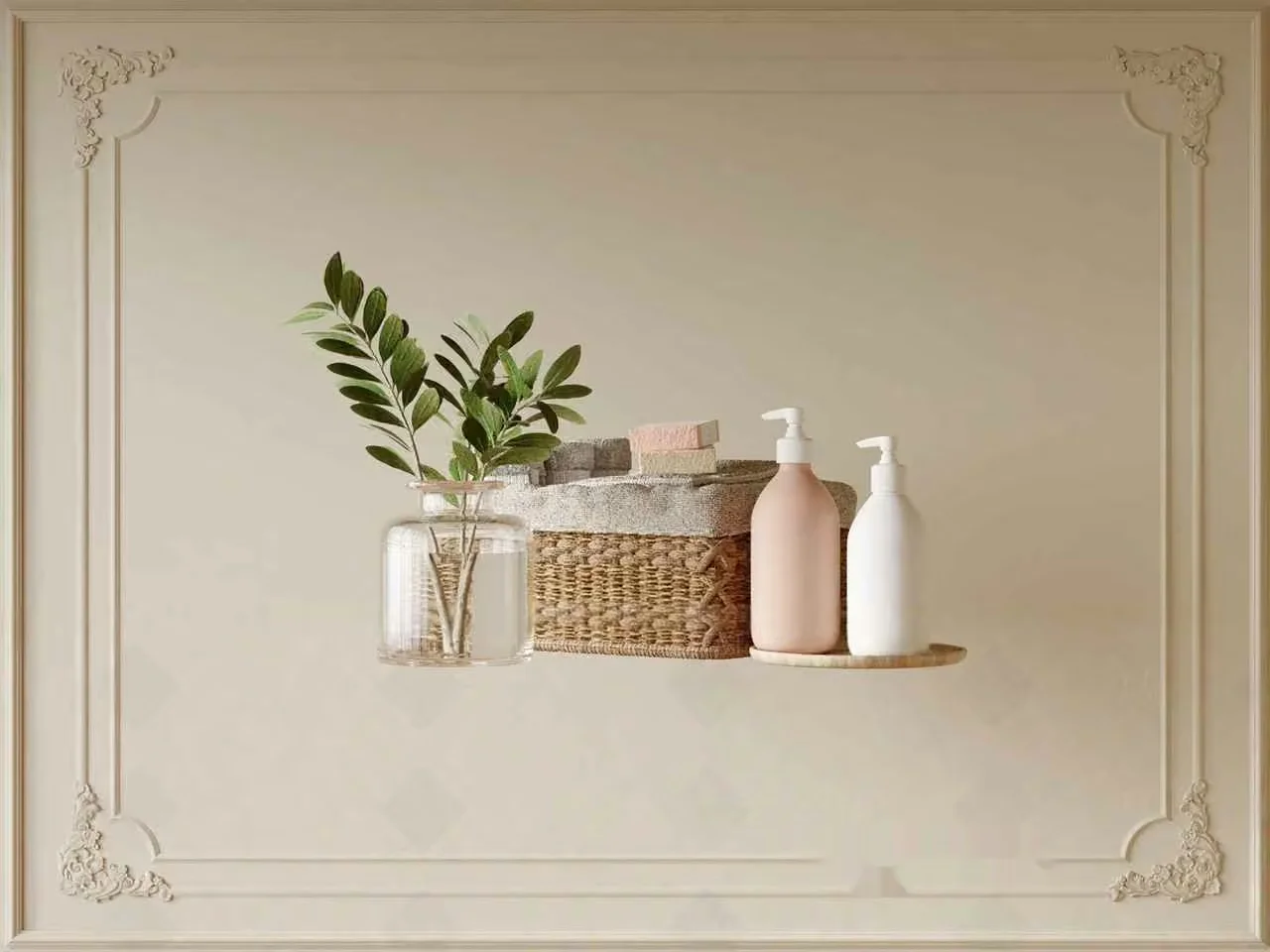 A Wall With A Shelf 3D Model – 10447 – CORONA Render