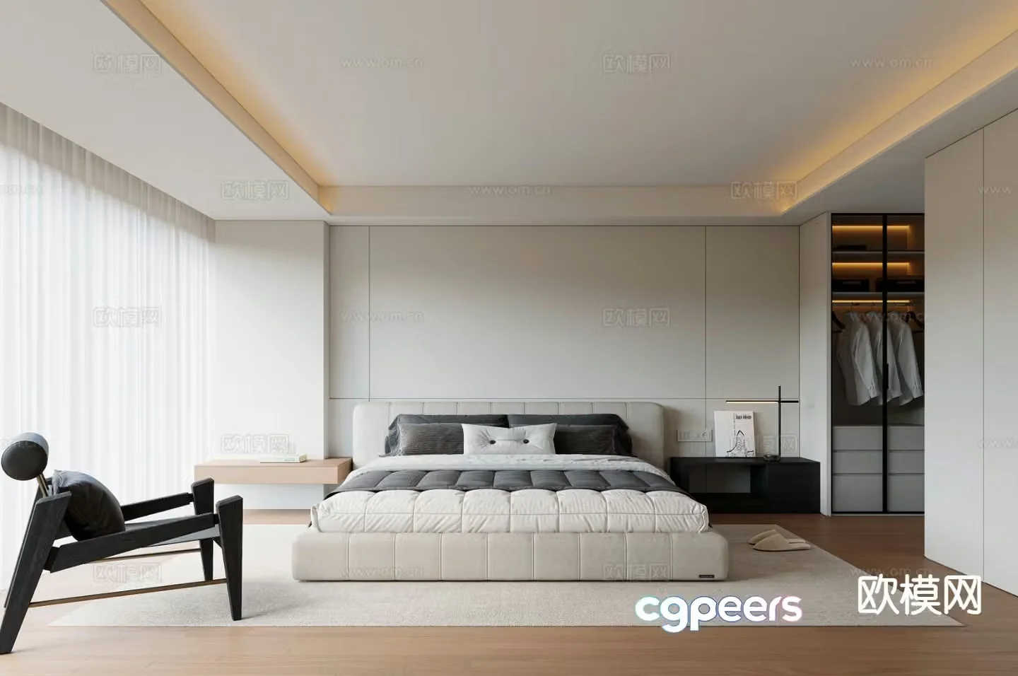 Modern bedroom master bedroom 3d model