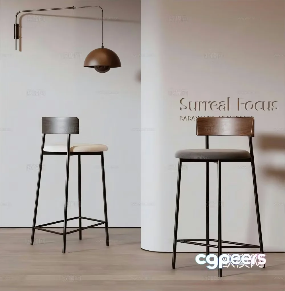 Modern bar chair Modern bar chair Bar chair High chair Wooden chair 3d model