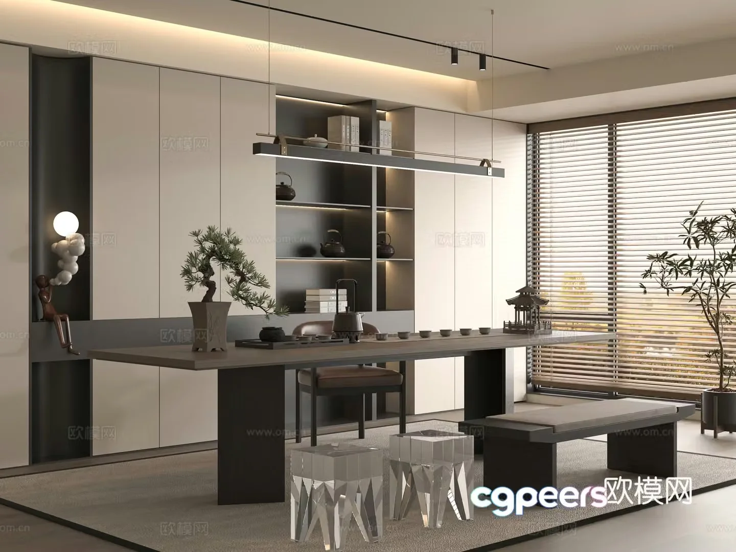 Modern tea room 3d model